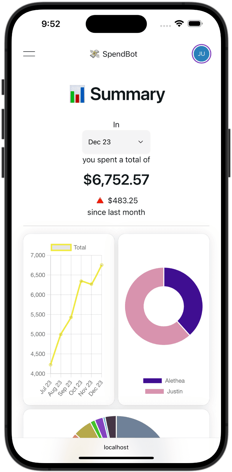Screenshot of app